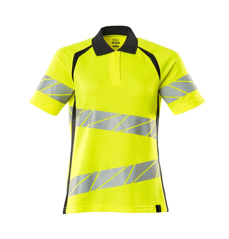 Mascot Damen Accelerate Safe Warnschutz Polo-Shirt – gelb/schwarzblau