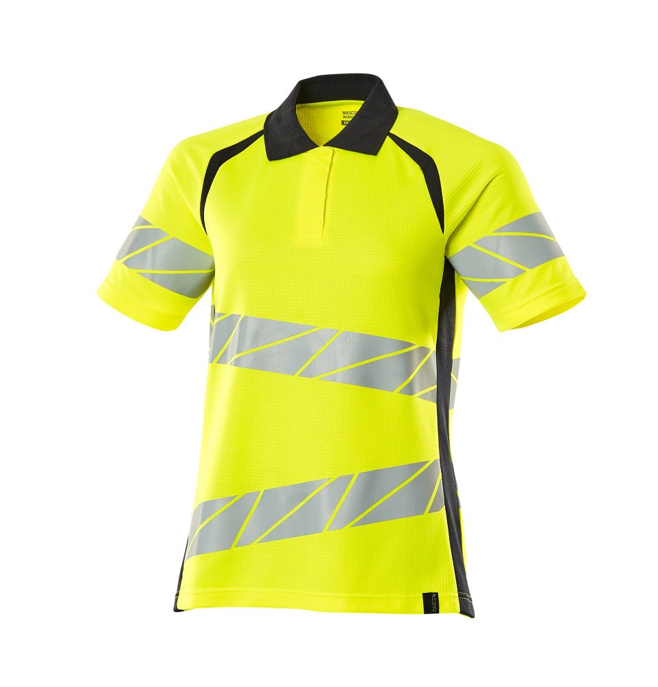 Mascot Damen Accelerate Safe Warnschutz Polo-Shirt – gelb/schwarzblau