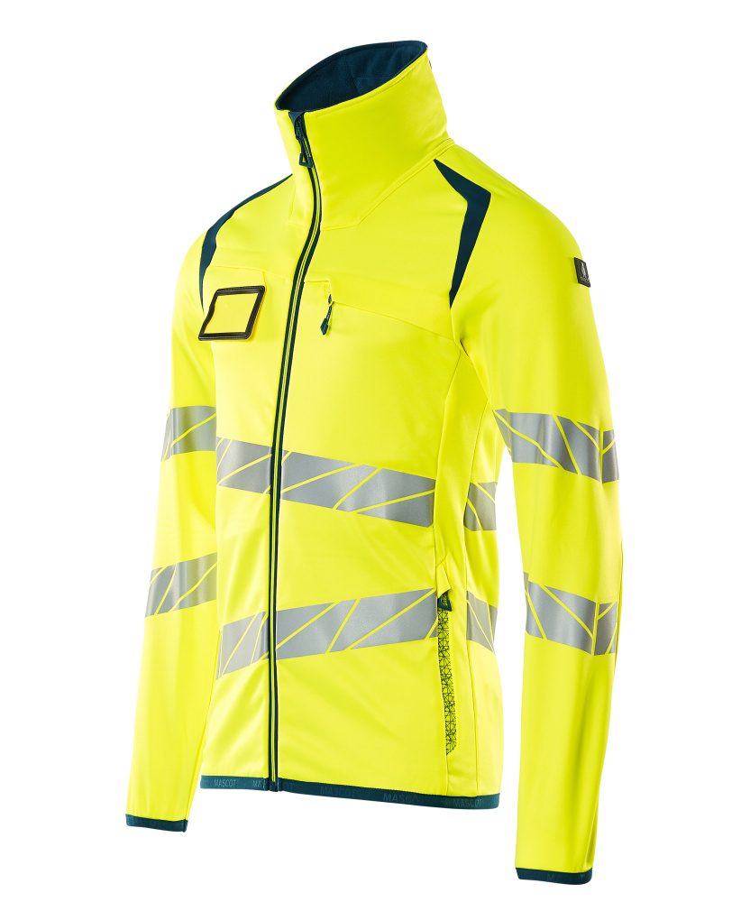 Mascot Accelerate Safe Warnschutz Fleecejacke – gelb/dunkelpetroleum