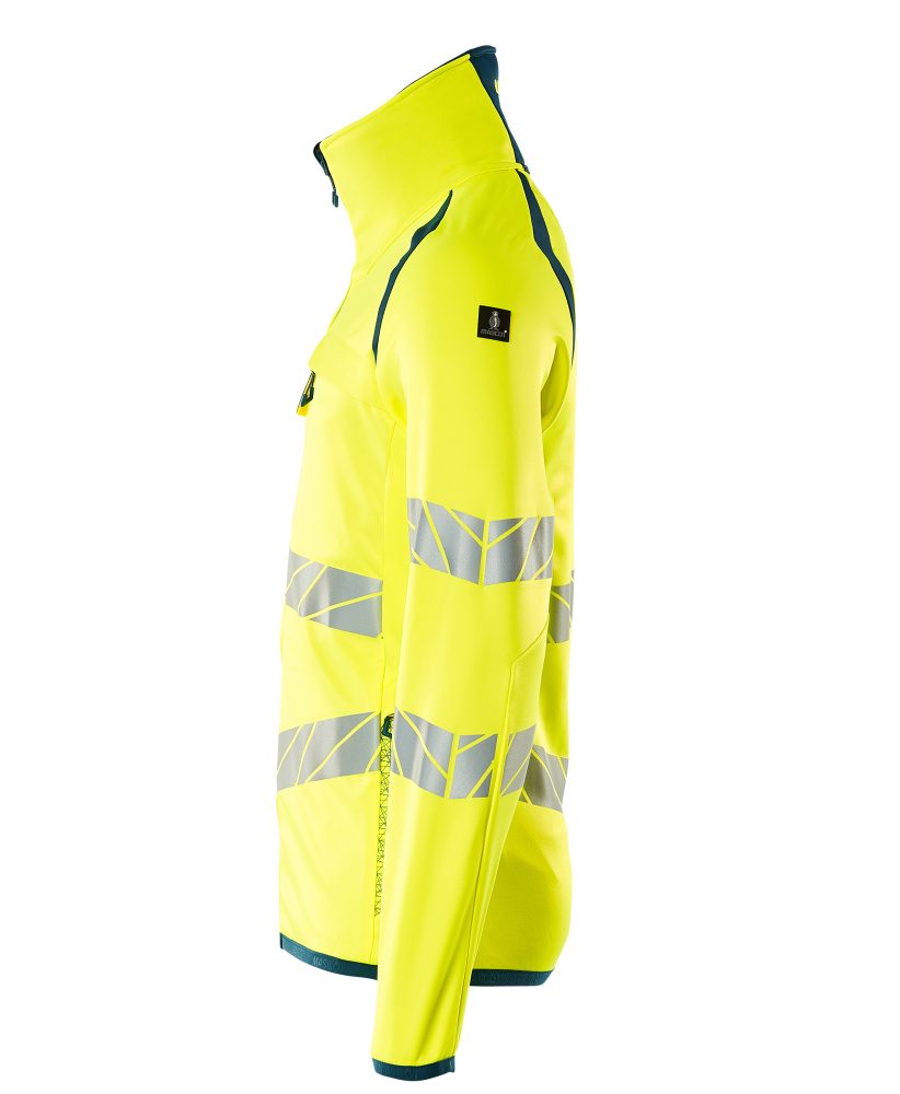 Mascot Accelerate Safe Warnschutz Fleecejacke – gelb/dunkelpetroleum
