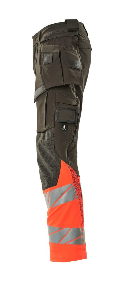 Mascot Accelerate Safe Warnschutz Bundhose Kl.1 19131-711 – dunkelanthrazit/rot