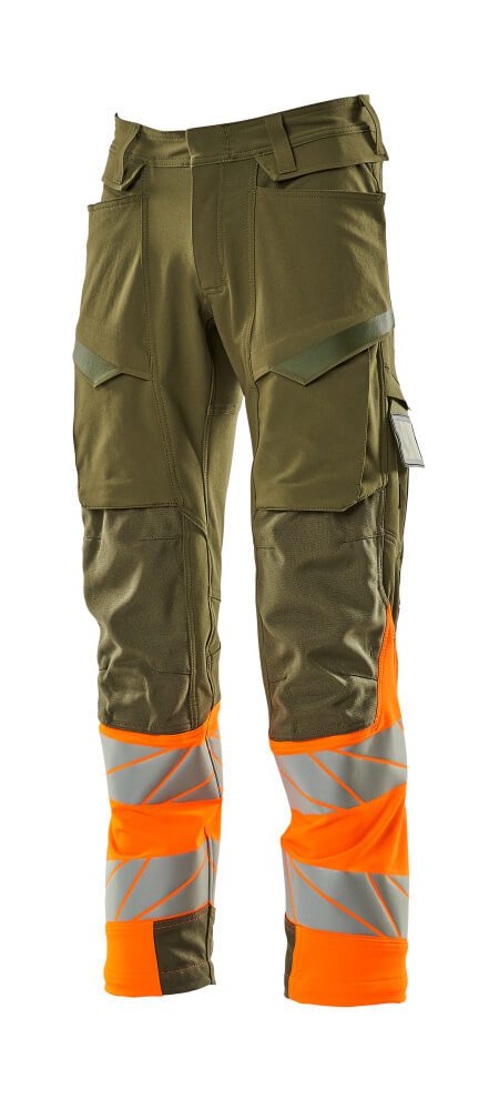 Mascot Accelerate Safe Warnschutz Bundhose Kl.1 19179-511 – moosgrün/orange