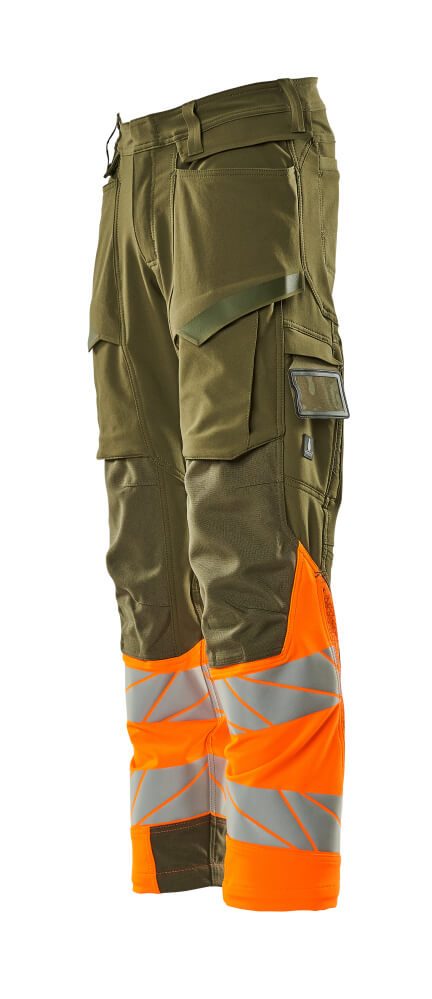 Mascot Accelerate Safe Warnschutz Bundhose Kl.1 19179-511 – moosgrün/orange