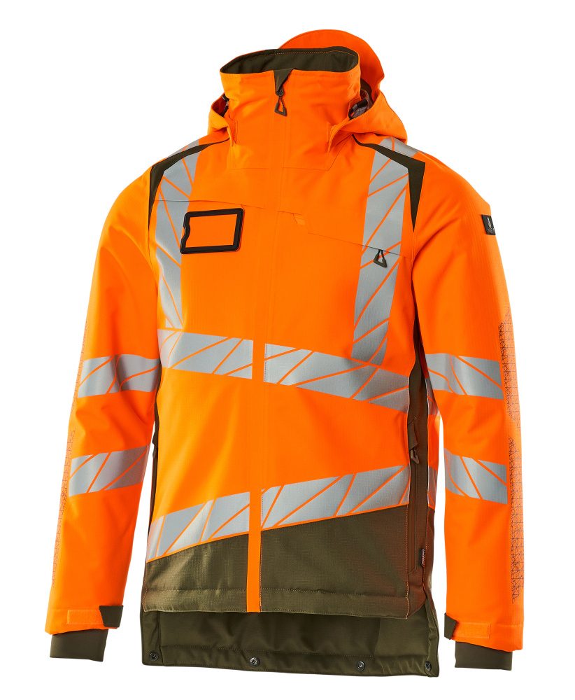 Mascot Accelerate Safe Warn-Winterjacke zweifarbig – orange/moosgrün