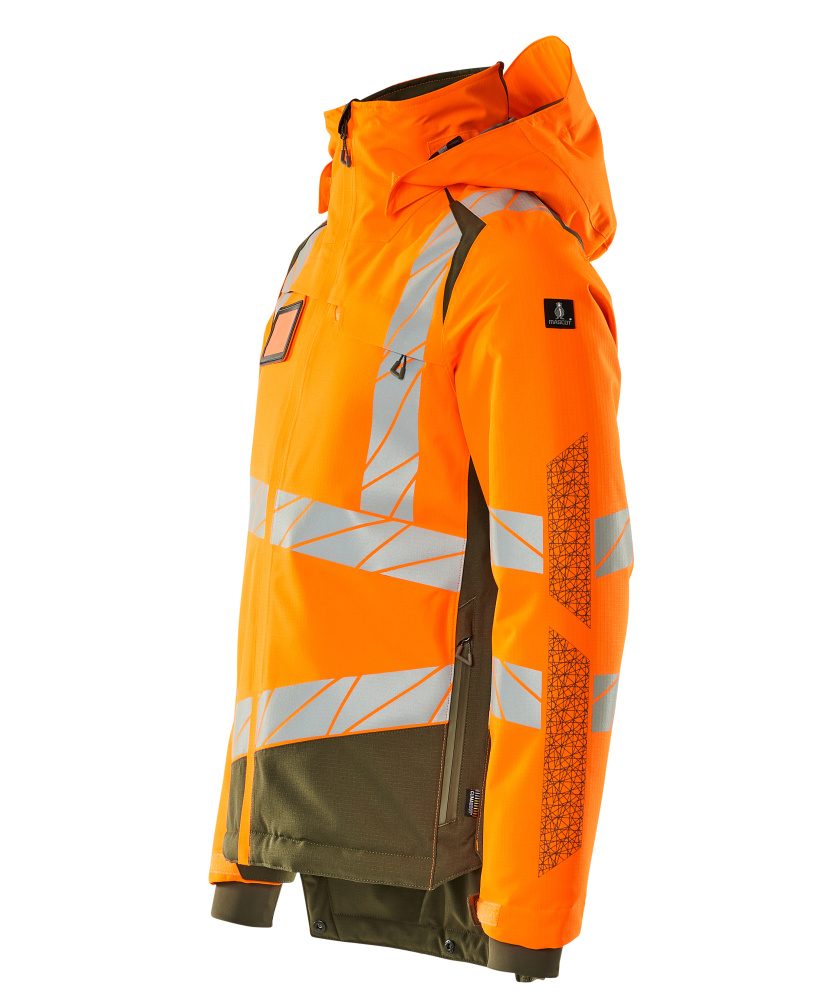 Mascot Accelerate Safe Warn-Winterjacke zweifarbig – orange/moosgrün