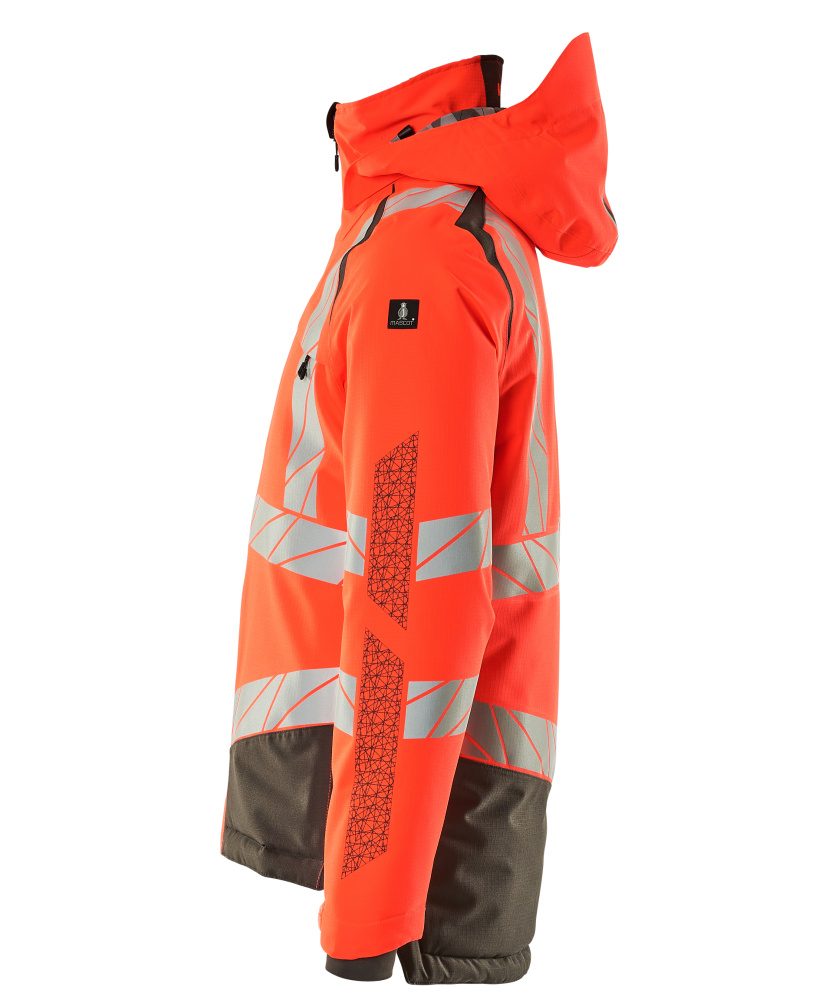 Mascot Accelerate Safe Warn-Winterjacke zweifarbig – rot/dunkelanthrazit