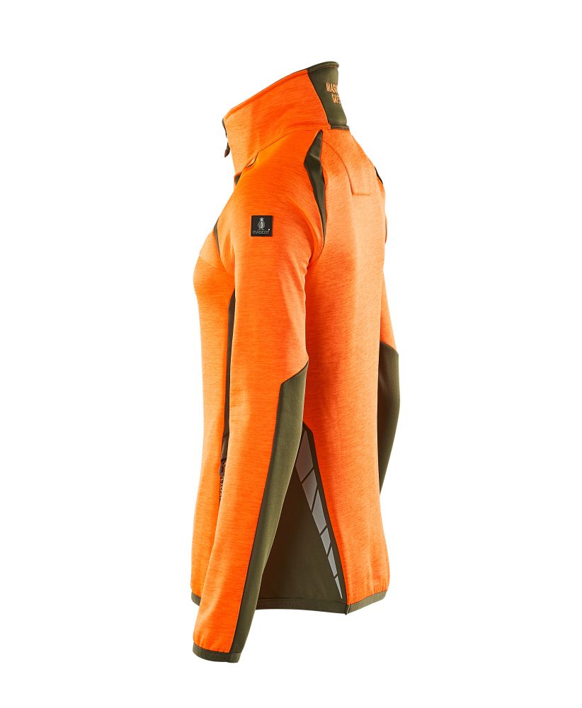Mascot Damen Accelerate Safe Fleecepullover – orange/moosgrün