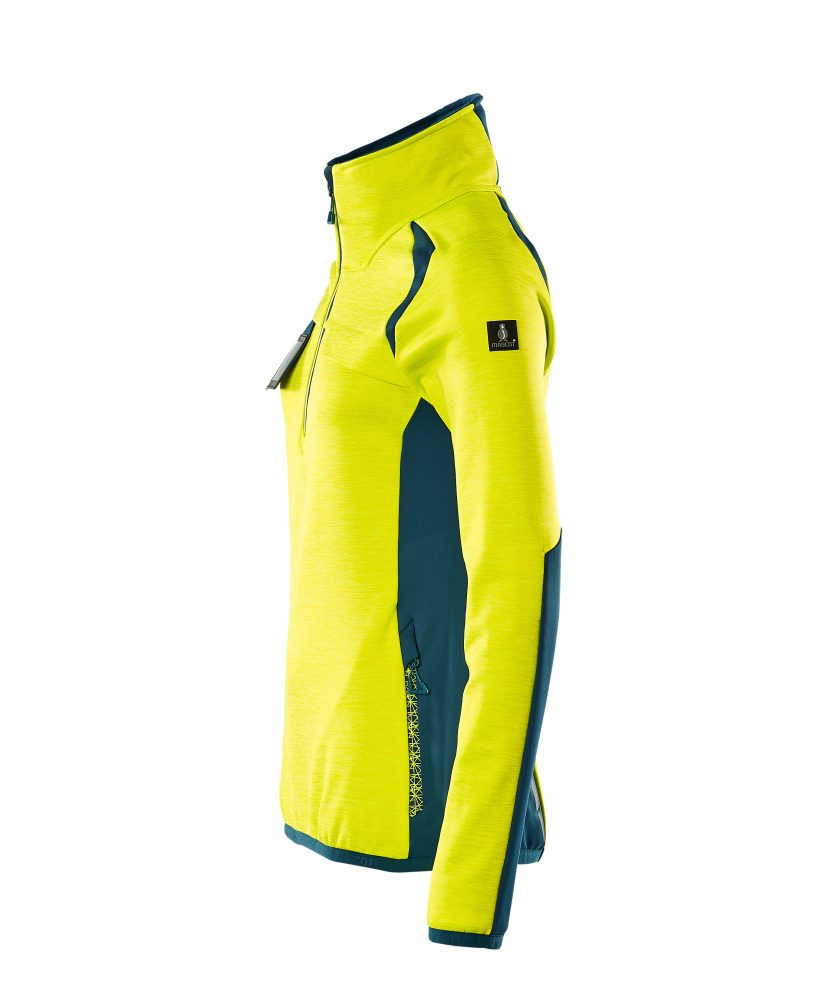 Mascot Damen Accelerate Safe Fleecepullover – gelb/dunkelpetroleum