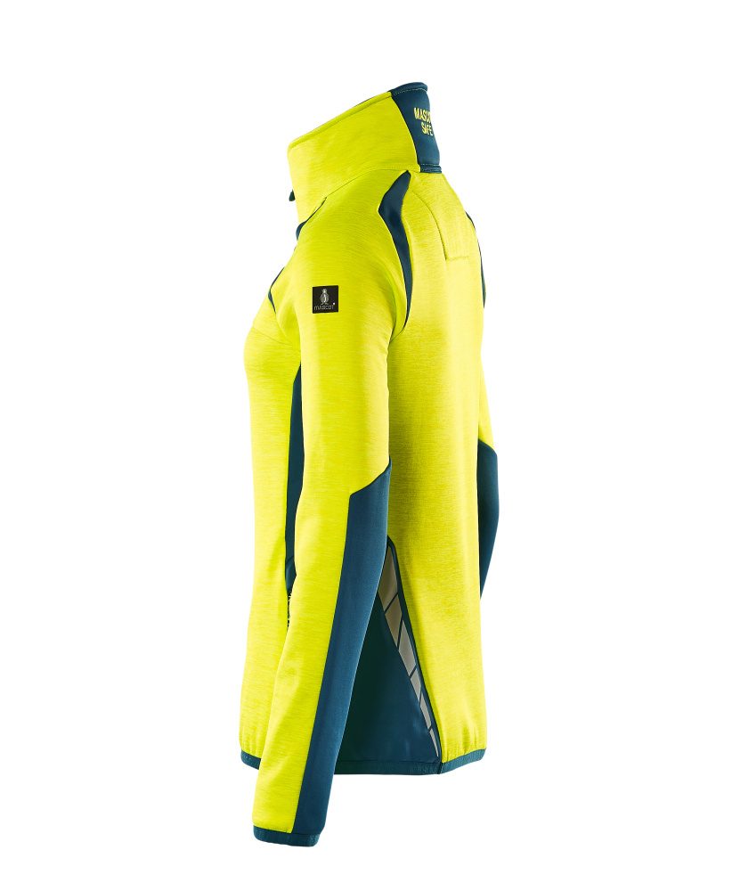 Mascot Damen Accelerate Safe Fleecepullover – gelb/dunkelpetroleum