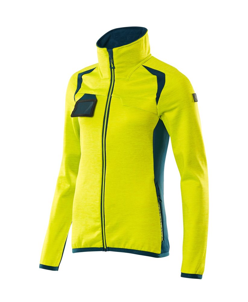 Mascot Damen Accelerate Safe Fleecejacke – gelb/dunkelpetroleum