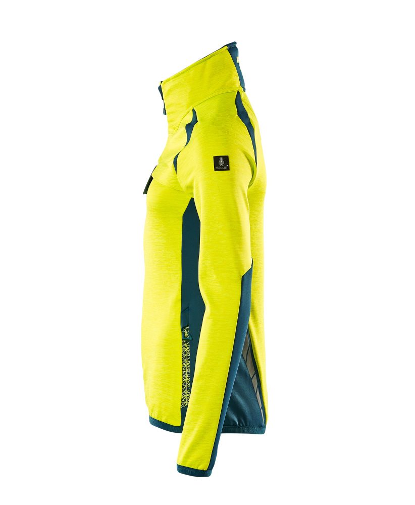 Mascot Damen Accelerate Safe Fleecejacke – gelb/dunkelpetroleum