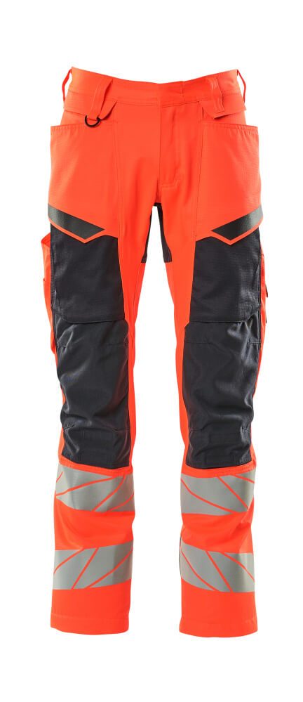 Mascot Accelerate Safe Warnschutz Bundhose Kl.2 – rot/schwarzblau