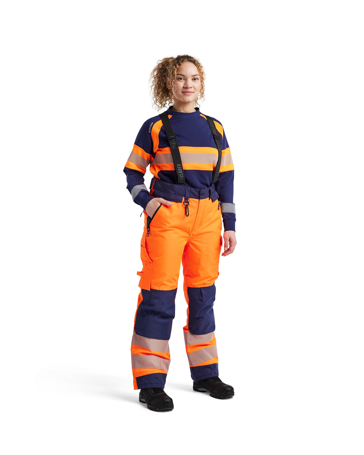Blåkläder 1875 Warnschutz Winterhose – orange/marine