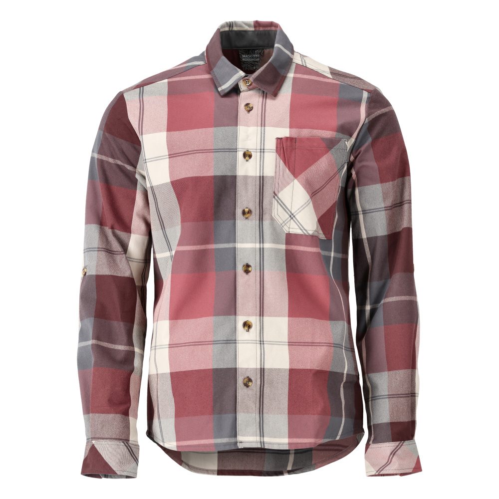 Mascot 22904-446 Customized Flanellhemd – bordeaux-kariert
