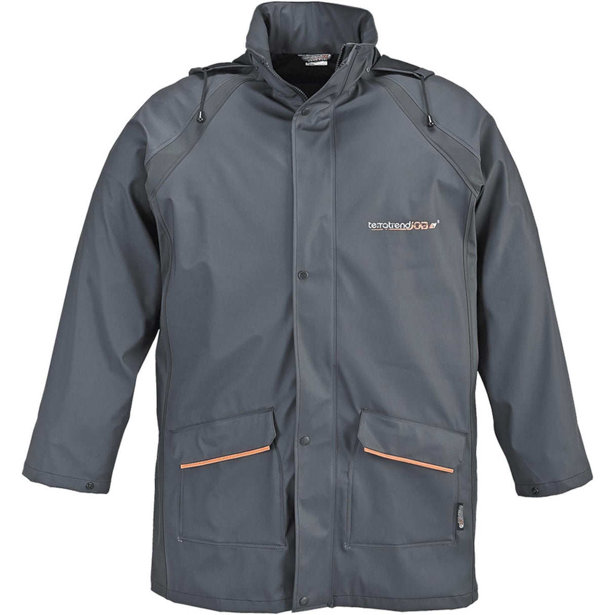 PU-Regenjacke grau/orange