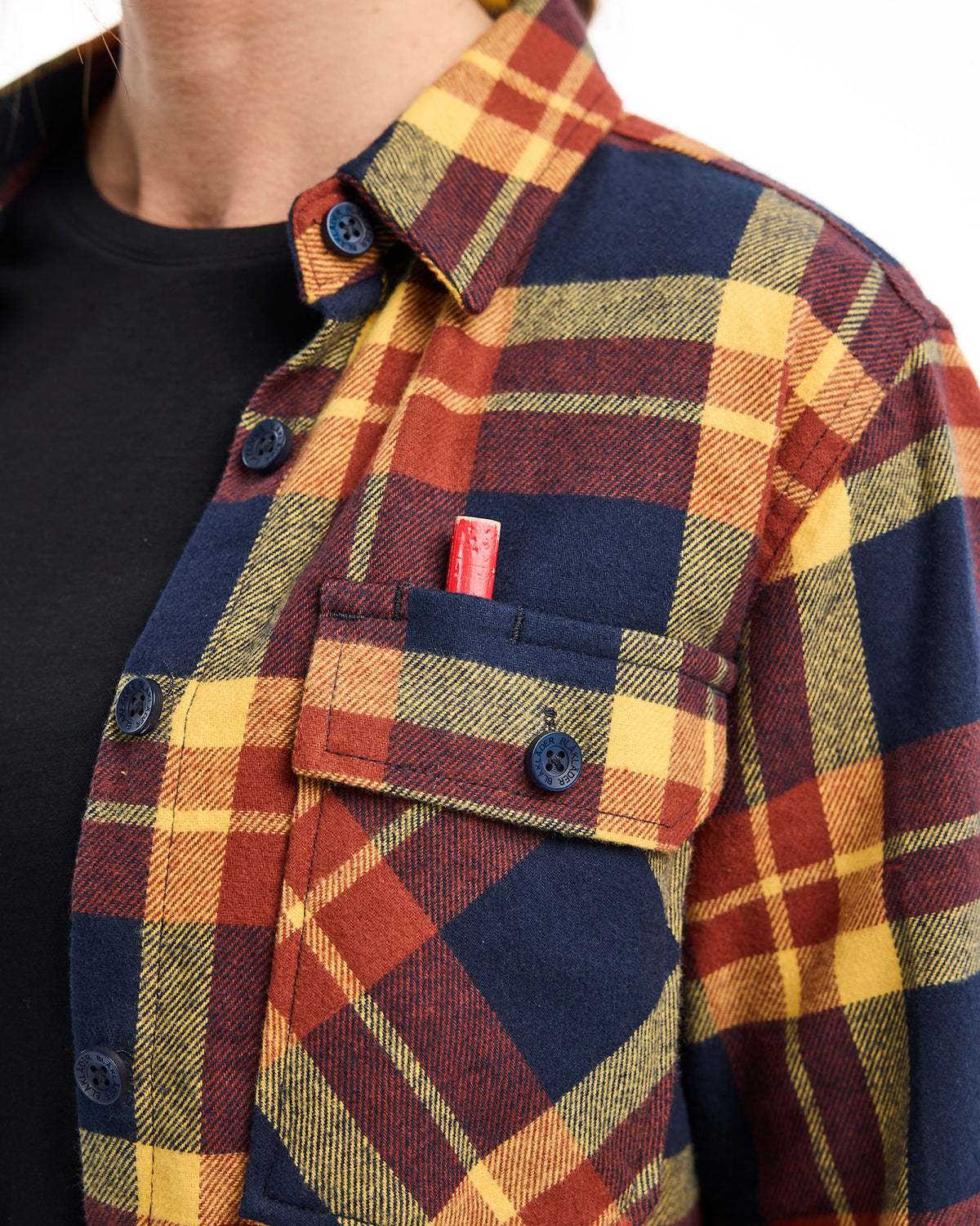 Blåkläder Damen Striker Flanellhemd – rostrot/dunkelblau