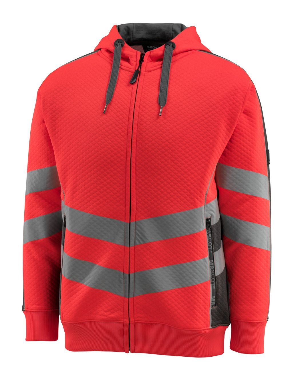 Mascot Corby Safe Supreme Warn-Kapuzensweater – rot/anthrazit