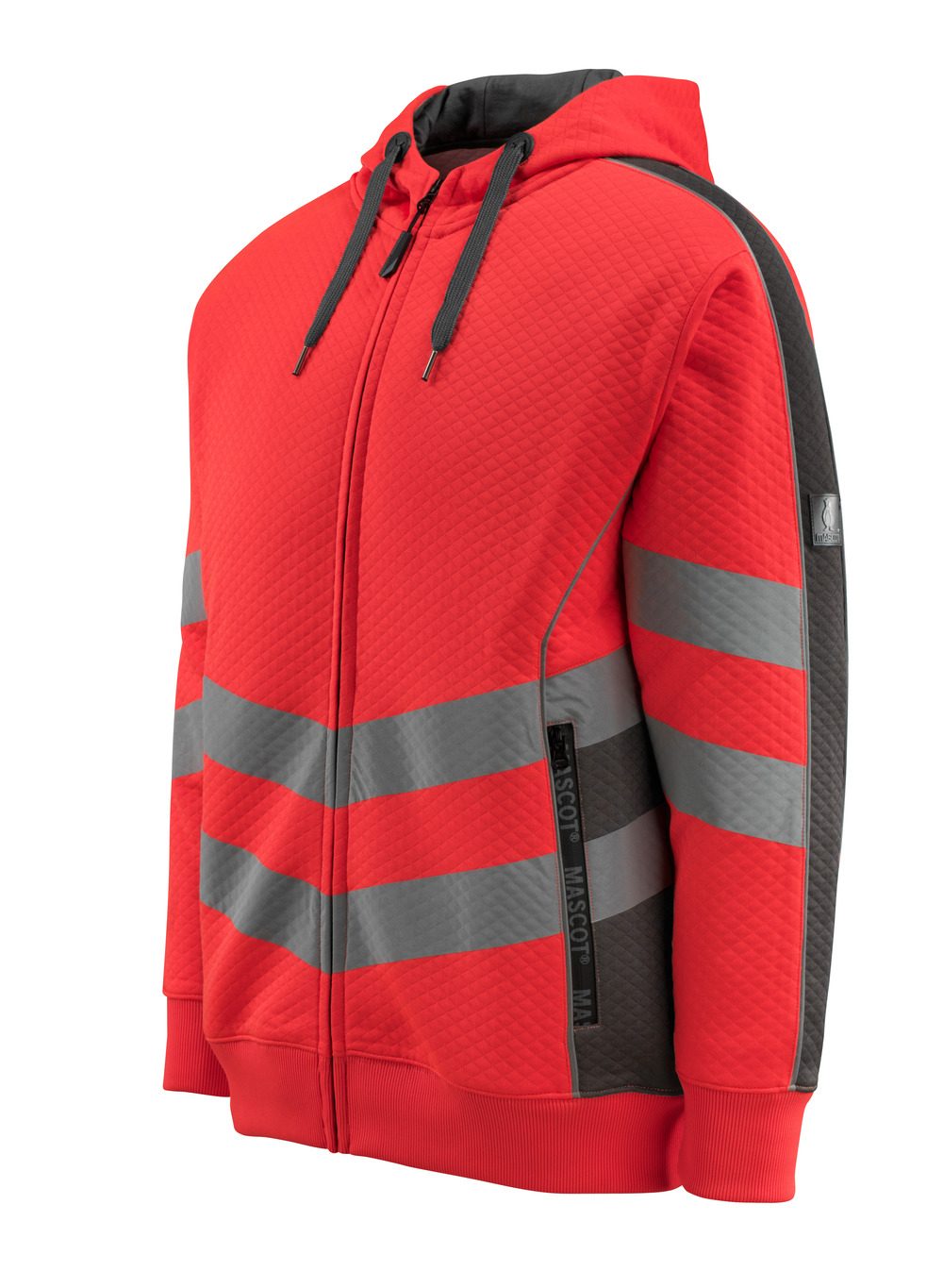 Mascot Corby Safe Supreme Warn-Kapuzensweater – rot/anthrazit
