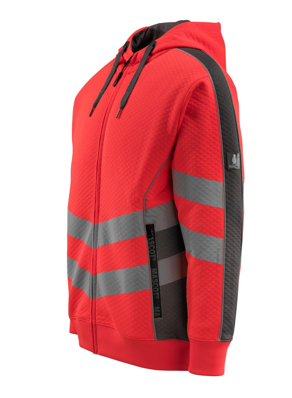 Mascot Corby Safe Supreme Warn-Kapuzensweater – rot/anthrazit