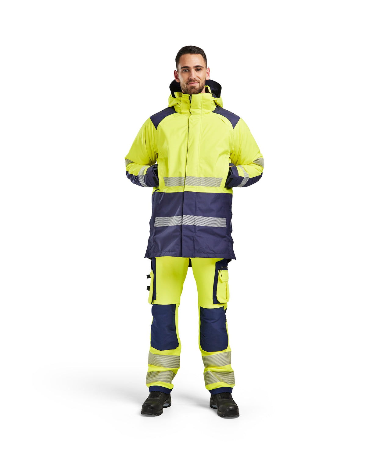 Blåkläder 4457 Warnschutz Winterparka Kl. 3 – gelb/marine