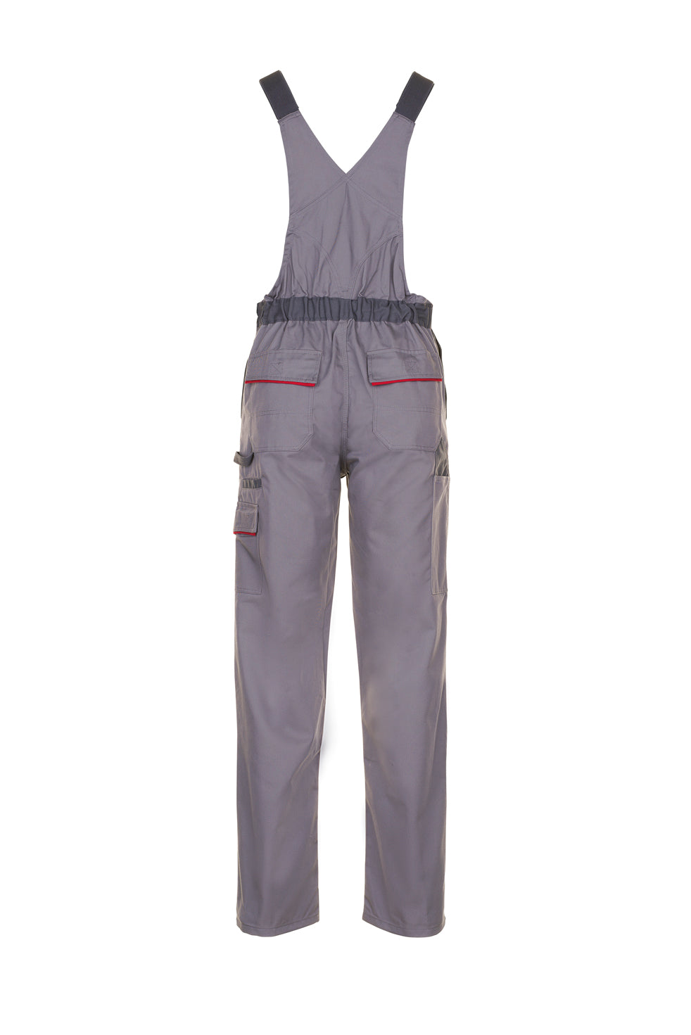 PLANAM Highline Latzhose zink/schiefer/rot