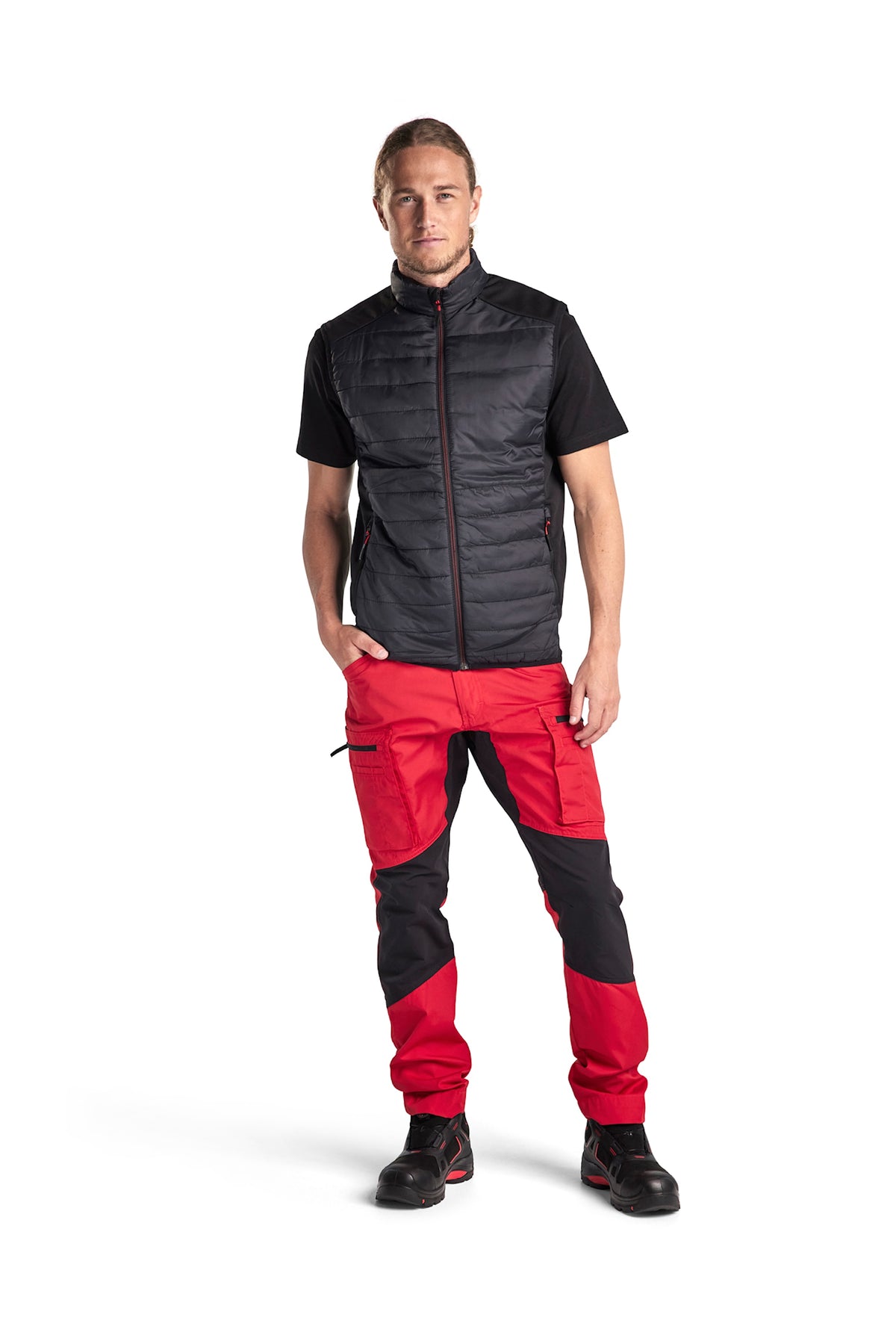 Blåkläder 3863 Unite Steppweste – schwarz/rot