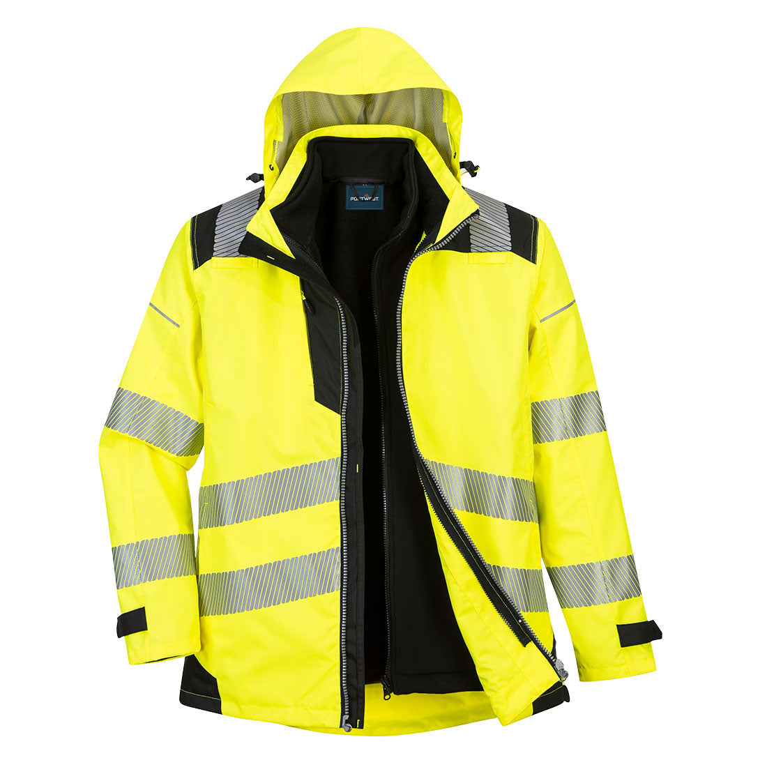 Portwest PW365 PW3 Warnschutz Winterjacke 3in1 – gelb/schwarz