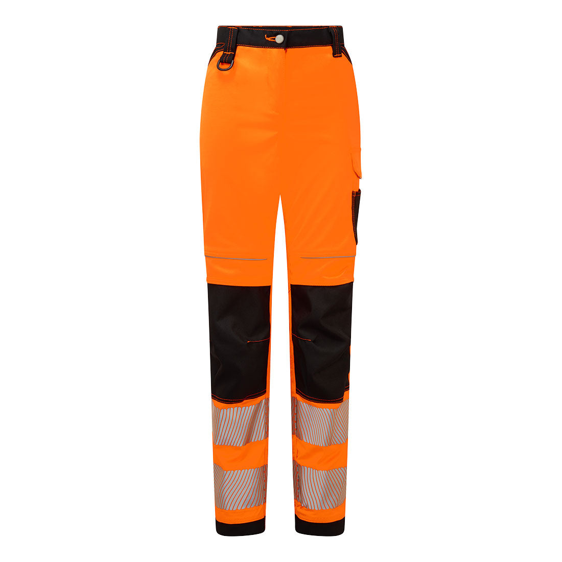 Portwest Damen PW385 Warnschutz Stretch-Bundhose – orange/schwarz
