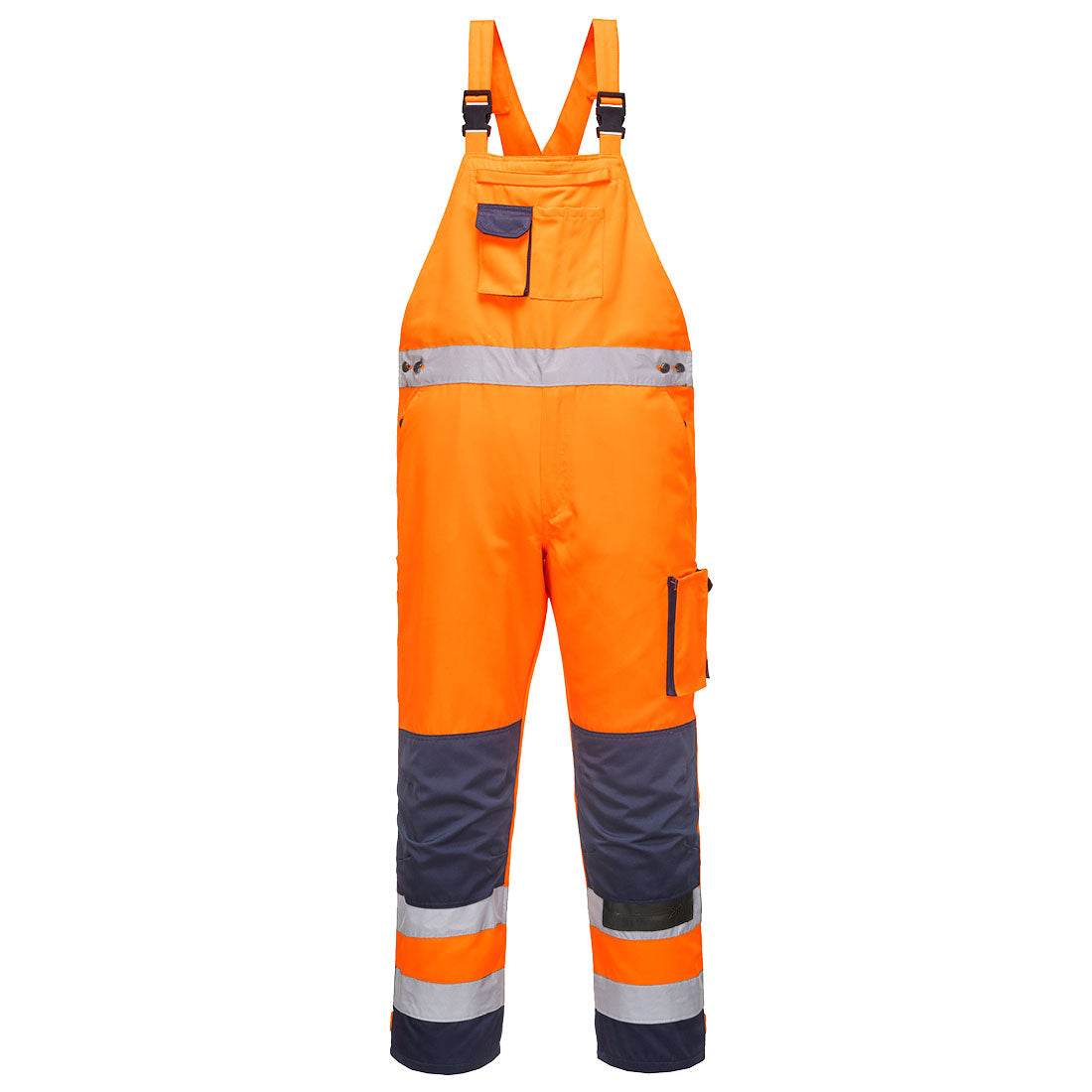 Portwest Dijon Warnschutz Latzhose – orange/marine