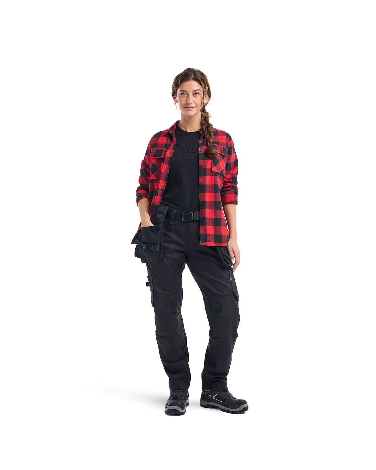 Blåkläder Damen Striker Flanellhemd – rot/schwarz