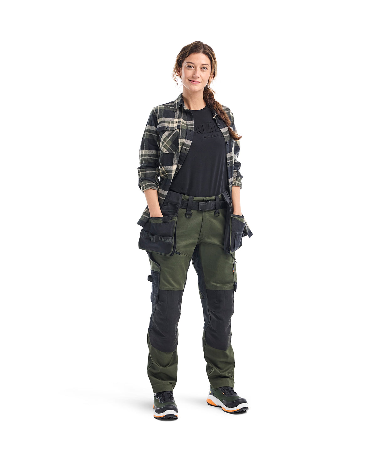 Blåkläder Damen Striker Flanellhemd – waldgrün/schwarz
