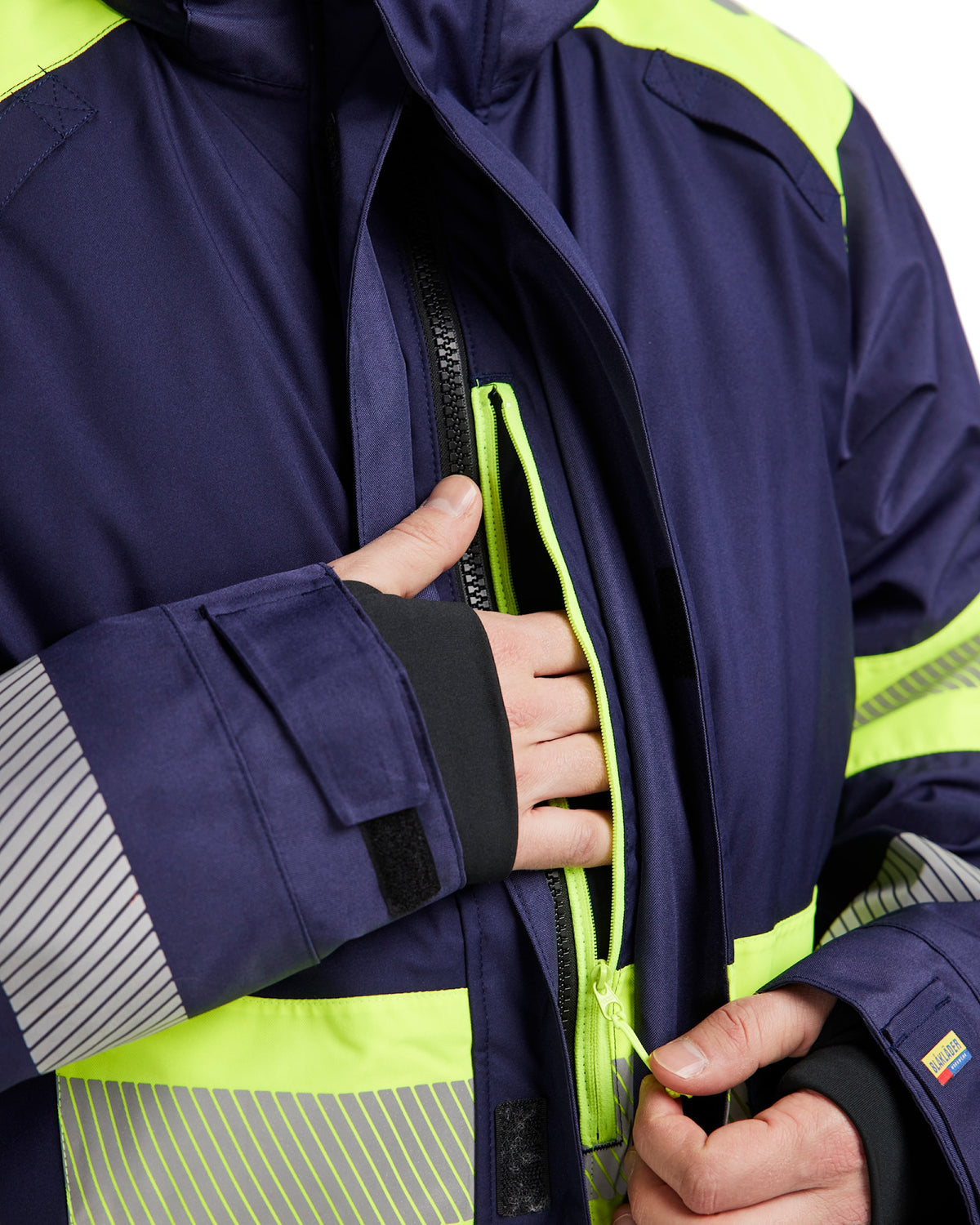 Blåkläder 4485 Warnschutz Winterparka Kl. 1 – marine/gelb