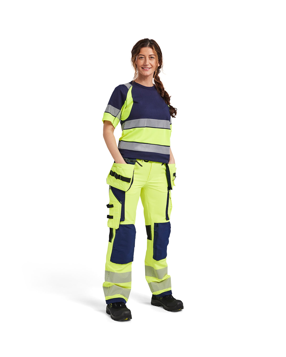 Blåkläder Damen 3410 Warnschutz T-Shirt – marine/gelb