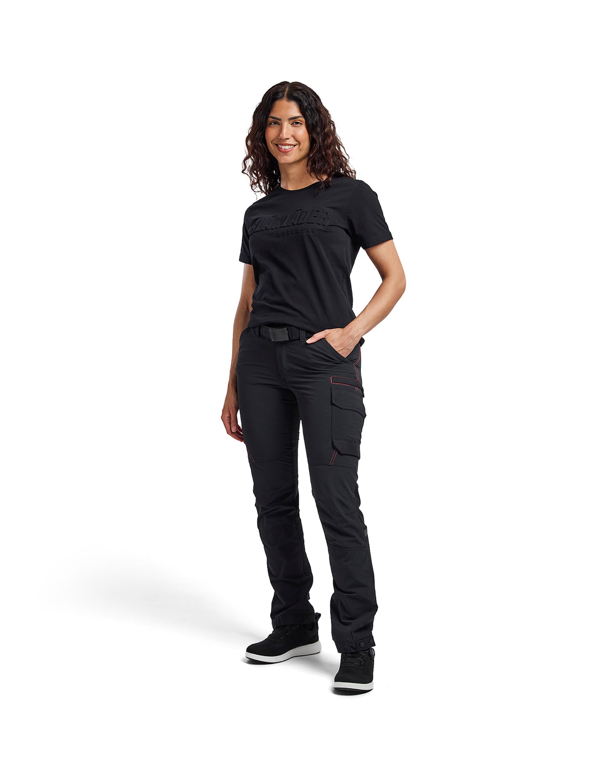 Blåkläder Damen 7122 Stretch Servicehose – schwarz/rot