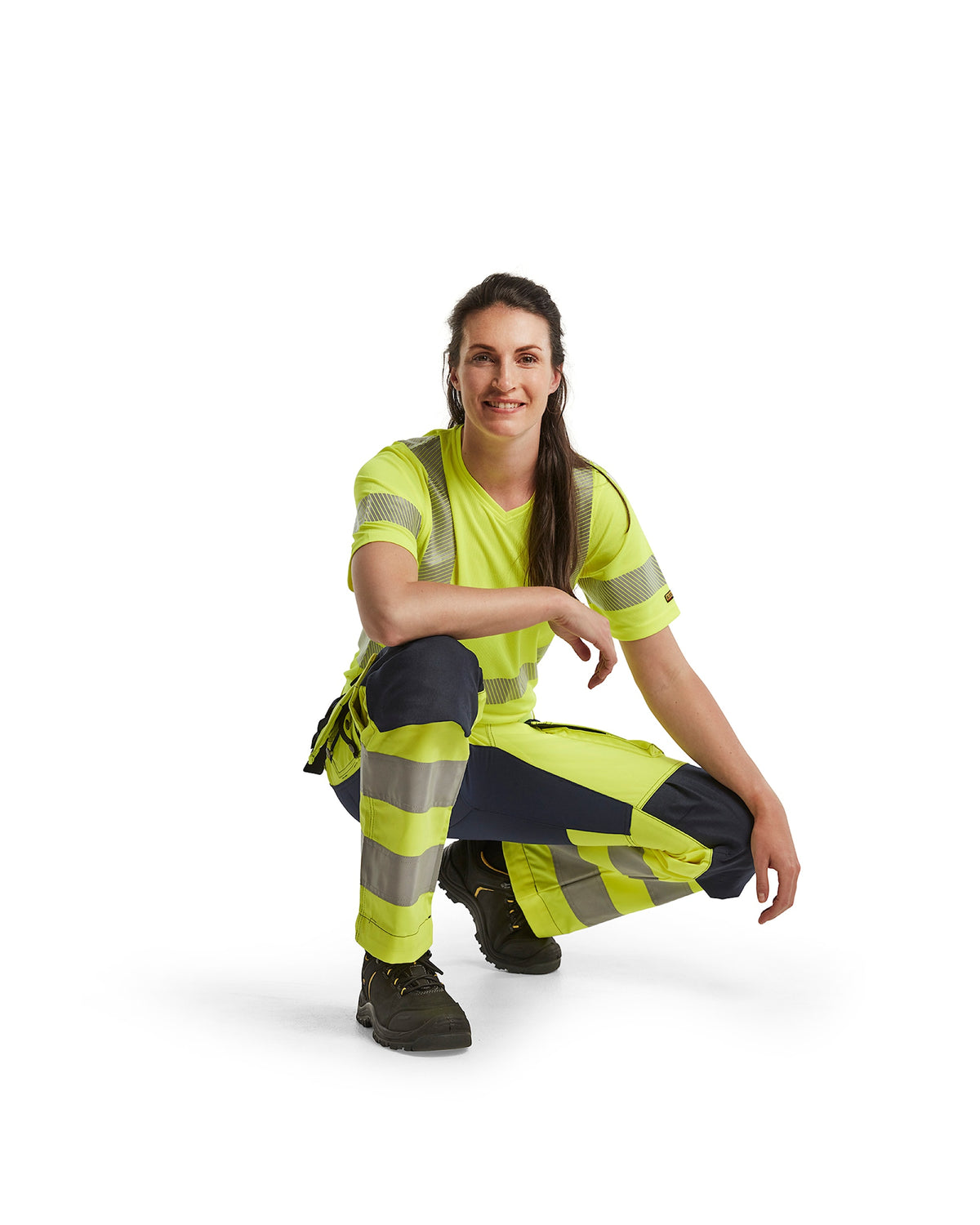 Blåkläder Damen 7163 Warnschutz Handwerkerhose – gelb/marine
