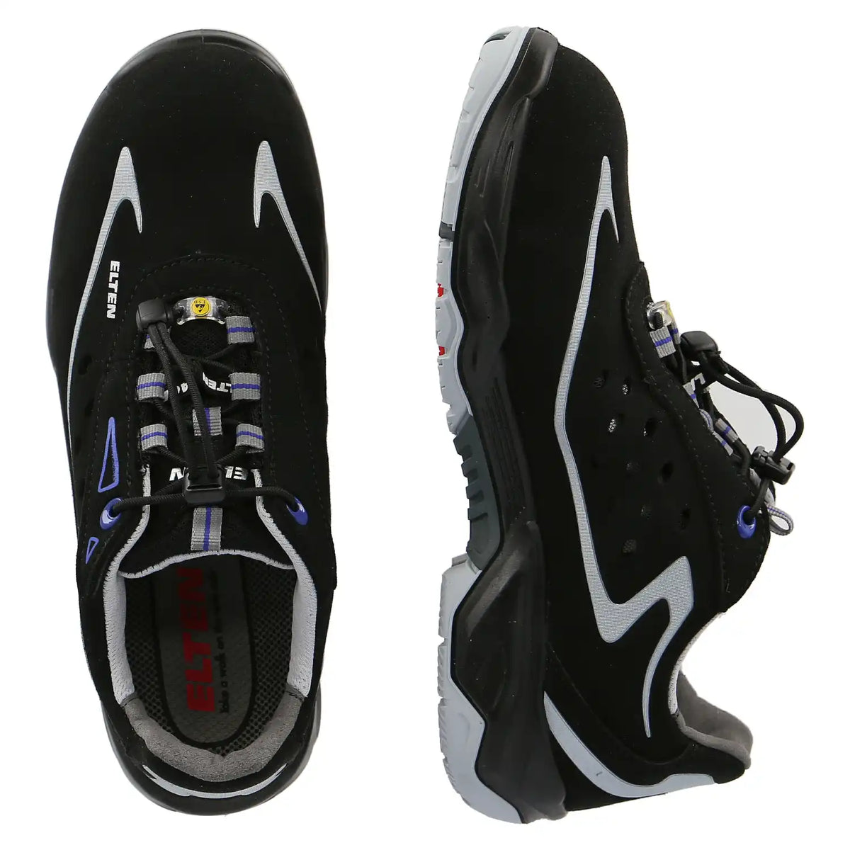 Elten Rusher Low ESD S1 Sicherheitshalbschuh schwarz – schwarz