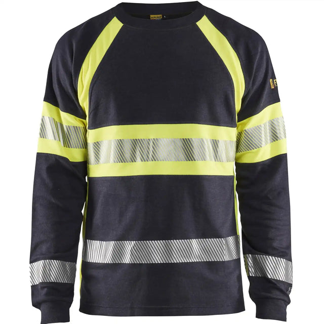Blåkläder 3484 Multinorm Langarmshirt marine – gelb