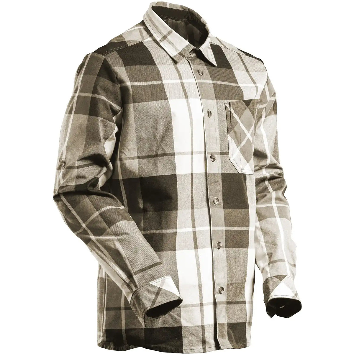 Mascot 22904-446 Customized Flanellhemd – dunkel-sandbeige-kariert