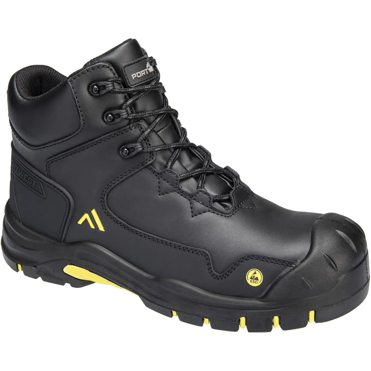 Portwest FC18 S3S Sicherheitshochschuhe schwarz FC18BKY – schwarz