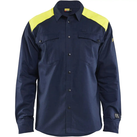 Blåkläder 3238 Multinorm Arbeitshemd marine/gelb – blau