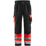 Blåkläder 1584 Warnschutz Bundhose HIGH-VIS – rot/schwarz