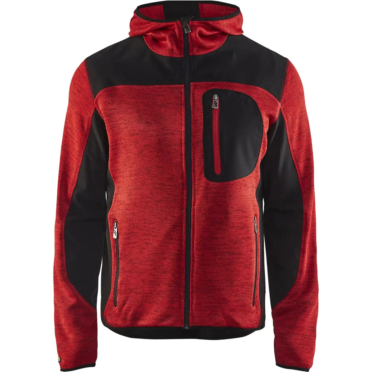 Blåkläder 4930 mit Softshell Strickjacke – rot/schwarz