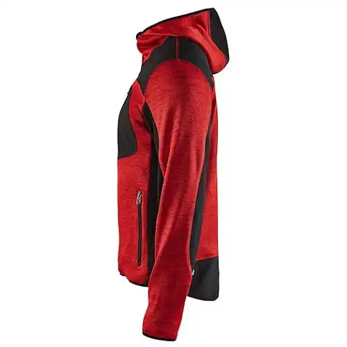 Blåkläder 4930 mit Softshell Strickjacke – rot/schwarz