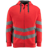 Mascot Corby Safe Supreme Warn-Kapuzensweater – rot/anthrazit