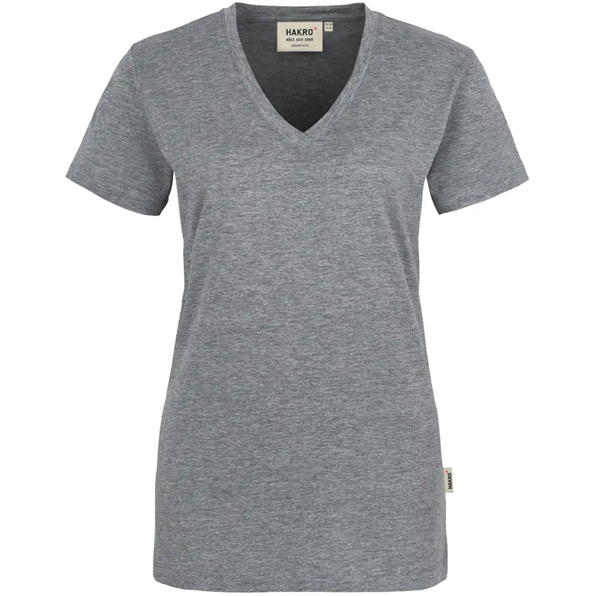 Hakro Damen Classic 126 Women V-T-Shirt – grau-meliert