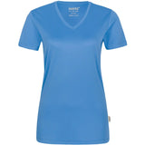 Hakro Damen Coolmax 130g/m² 187 V-Shirt – malibu-blue