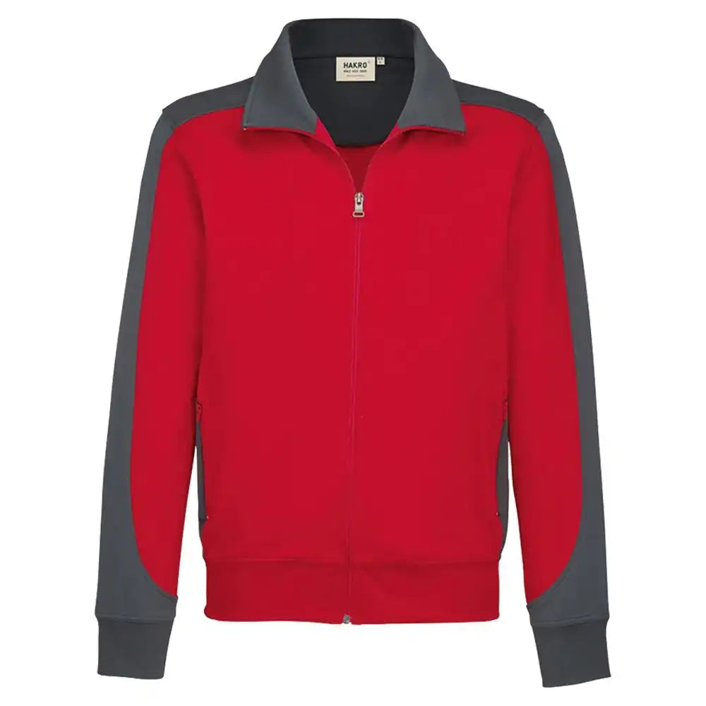 Hakro Performance 477 Sweatjacke Contrast – rot