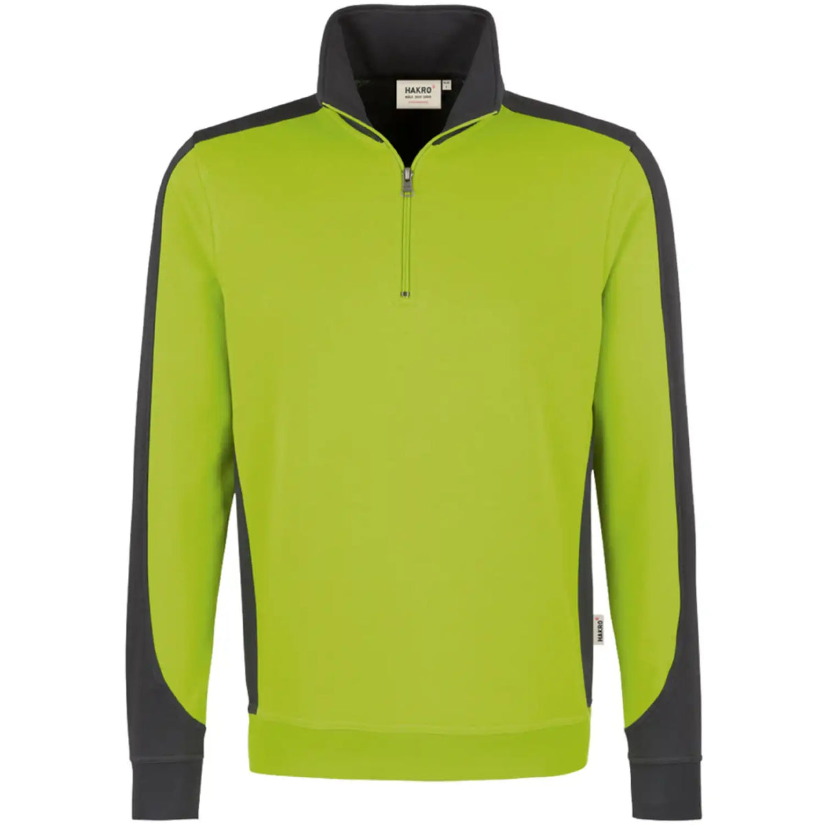 Hakro Performance 476 Zip-Sweatshirt Contrast – kiwi