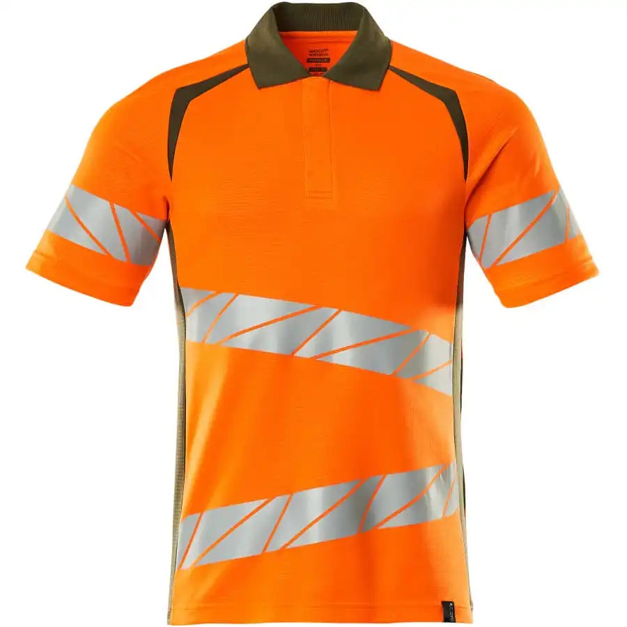 Mascot Accelerate Safe Warnschutz Polo-Shirt – orange/moosgrün