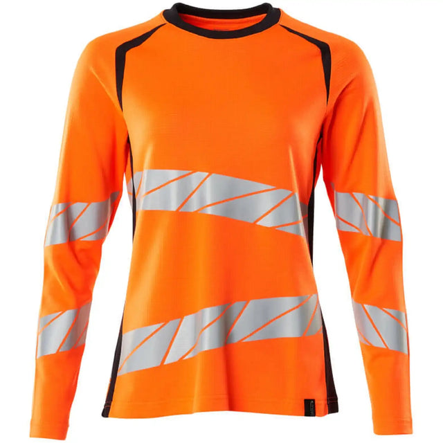 Mascot Damen Accelerate Safe Warn-Langarmshirt – orange/schwarzblau